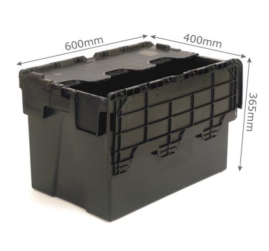 62 Litre Attached Lid Container 600 X 400 X 365mm (plas62) 62 Litre Attached Lid Container 600 X 400 X 365mm (plas62)