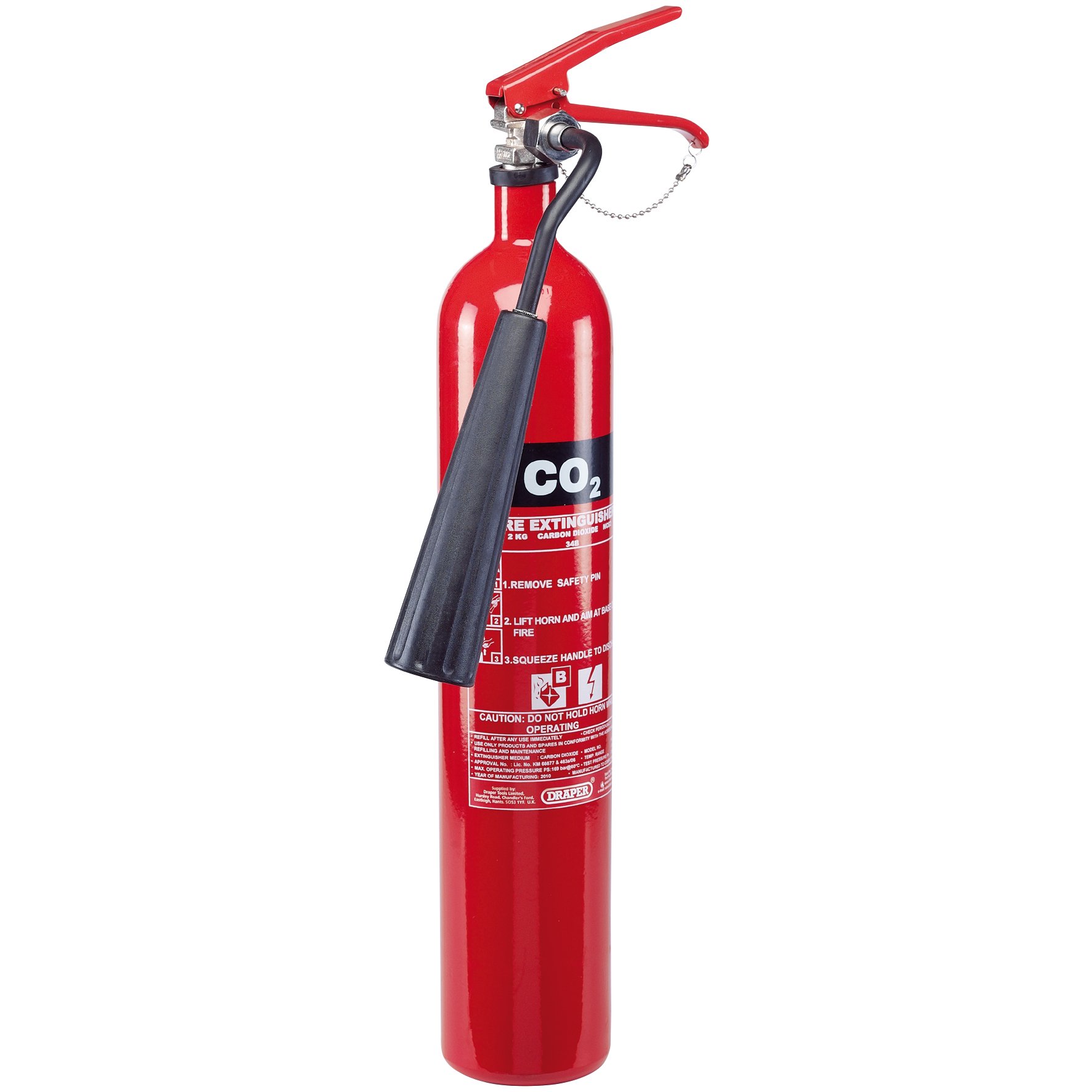 Draper 21667 (fire3b) Carbon Dioxide Fire Extinguisher, 2kg Draper 21667 (fire3b) Carbon Dioxide Fire Extinguisher, 2kg