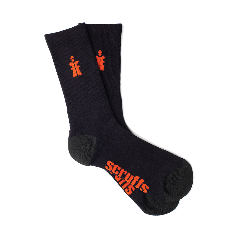 Scruffs Worker Socks Black 3pk T53546 Size 10 - 13 / 44 - 48