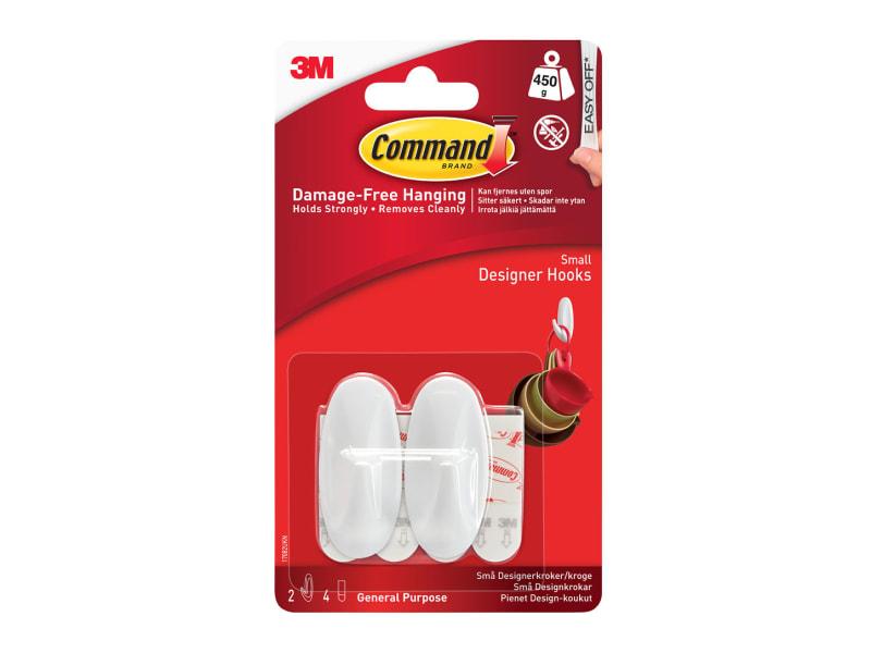 Command Small White Designer Hooks (2pk) Com17082 Command Small White Designer Hooks (2pk) Com17082