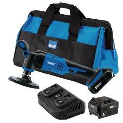 Draper D20 20v Dual Action Polisher Kit, 125mm, 2 X 3.0ah Batteries, 1 X Fast Charger