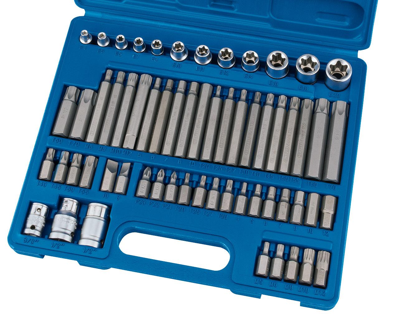 Draper 63376 (mh61pro/b) Expert Mechanics Socket And Bit Set, 3/8, 1/2&" Sq. Dr. (61