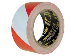 Pvc Hazard Tape Red/white 50mm X 33m Evb2hazrd