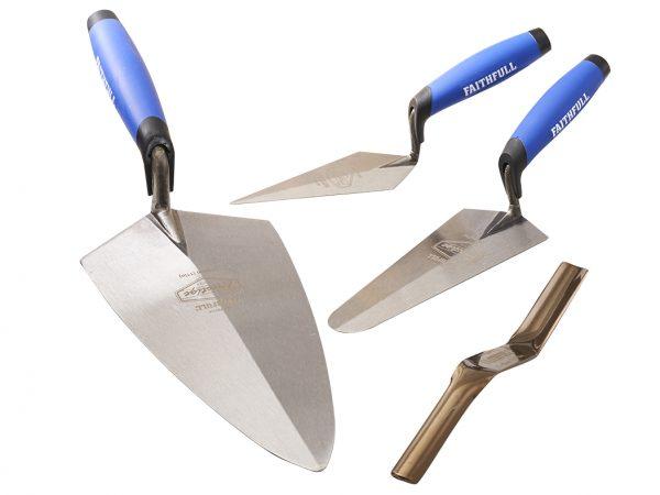 Faithfull 4pc Prestige Professional Brick Trowel Set Faithfull 4pc Prestige Professional Brick Trowel Set