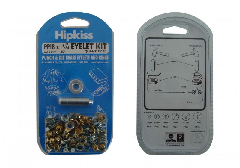 Hipkiss Eyelet Kit 13/64&" (5.16mm) Pp18