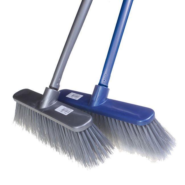 Leecroft Household Broom Stiff &amp; Coloured Handle 120cm X 28cm 1050-2