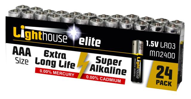 Lighthouse Aaa Lr03 Alkaline Batteries 1120 Mah (pack 24) L/HBATAAA24