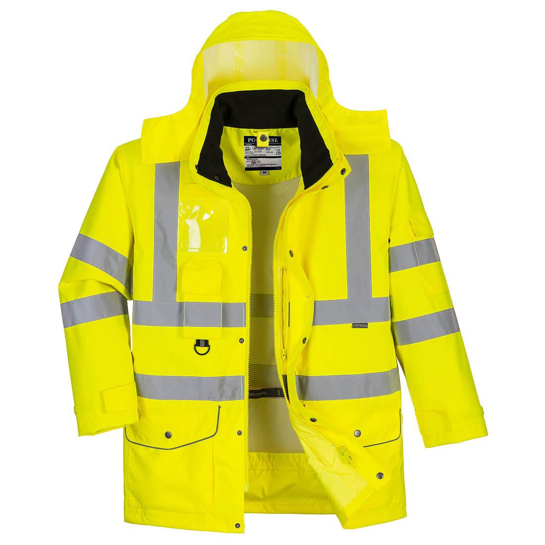 Portwest Hi-vis Breathable 7-in-1 Traffic Jacket Yellow Medium