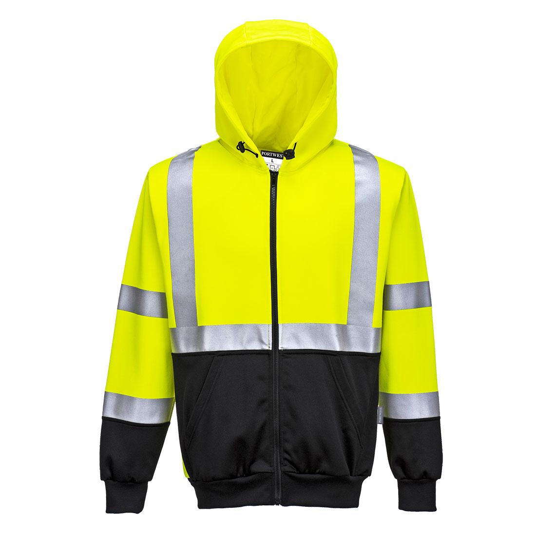 Portwest Hi-vis Contrast Zipped Hoodie Extra Large Yellow/black Portwest Hi-vis Contrast Zipped Hoodie Extra Large Yellow/black