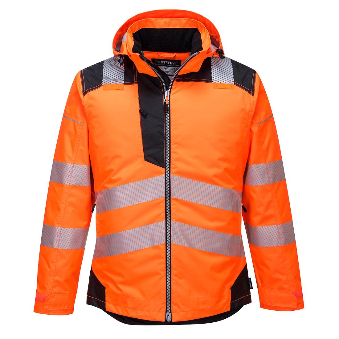 Portwest Pw3 Hi-vis Winter Jacket Orange/black Large