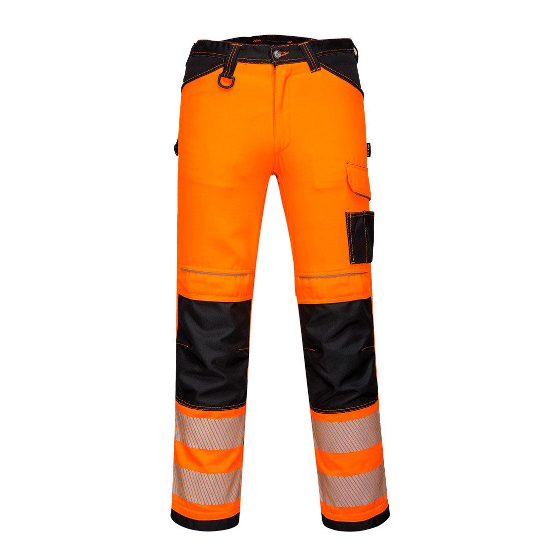 Portwest Pw3 Hi-vis Work Trousers Orange/black Size 36&" Portwest Pw3 Hi-vis Work Trousers Orange/black Size 36&"