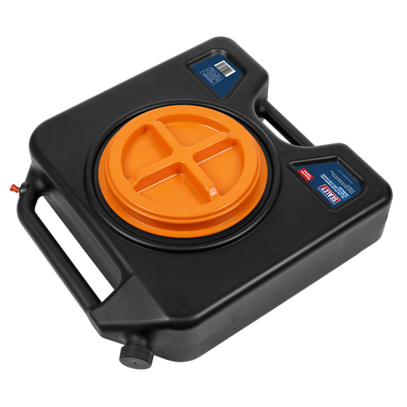 Sealey 15l Oil/fluid Drain Pan &amp; Recycling Container - Wheeled Drp44