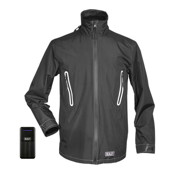 Sealey 5v Heated Rain Jacket - Extra-large With Power Bank 20mah Hj08kit
