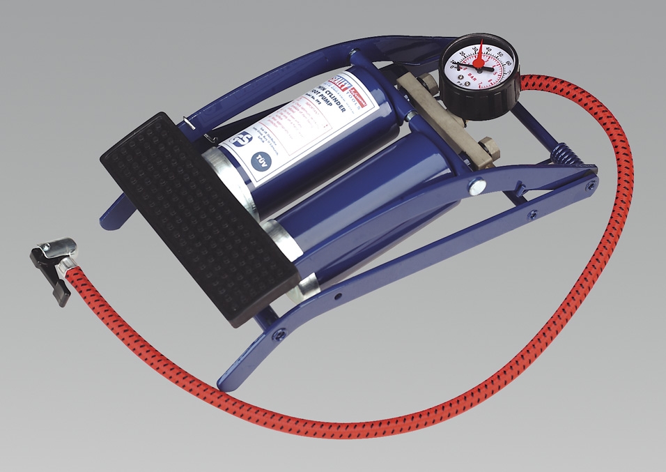 Sealey Fp2 Foot Pump Twin Barrel