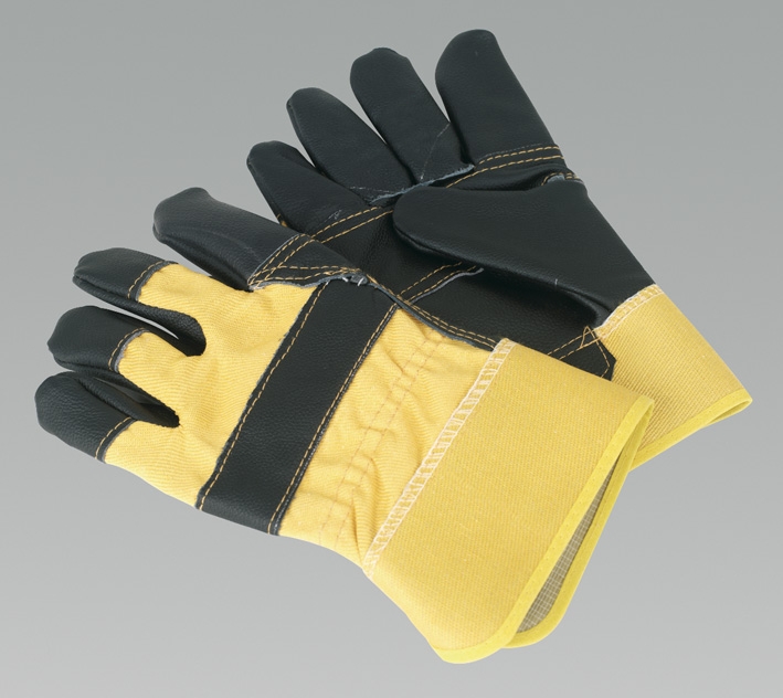 Sealey Ssp13 Rigger's Gloves Hide Palm Pair