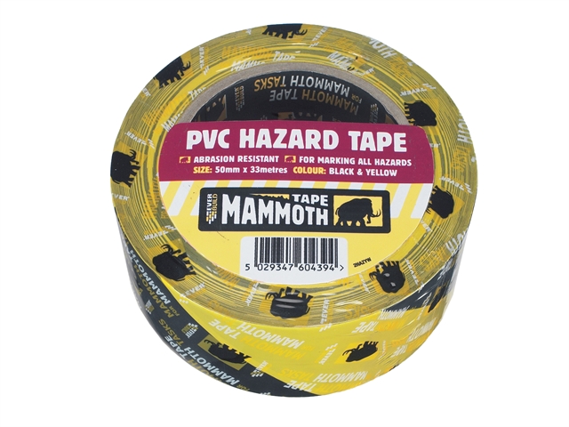 Pvc Hazard Tape Yellow/black 50m X 33mm Evb2hazyw