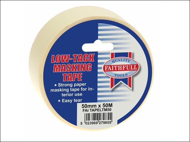 Faithfull Low Tack Masking Tape 50mm X 50m