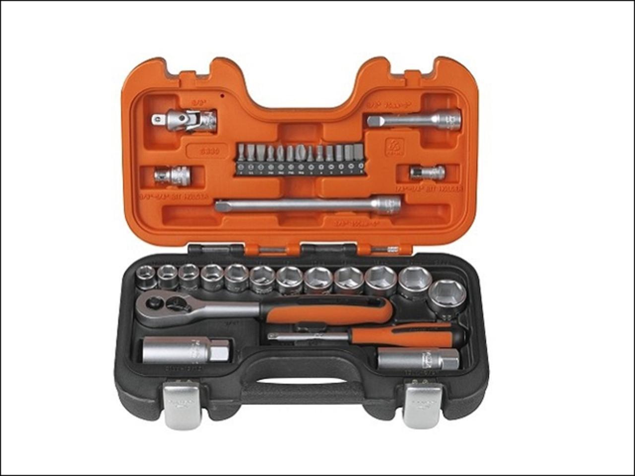 Xms22 Bahco S330 Socket Set 34pc 3/8&" Dr + 1/4&" Accessories Xms22 Bahco S330 Socket Set 34pc 3/8&" Dr + 1/4&" Accessories